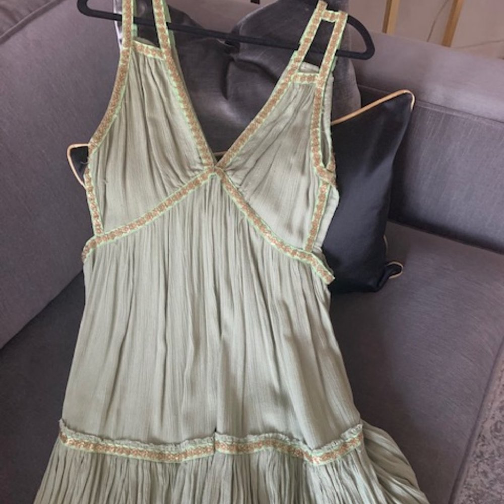 Free People sage Goddess  mini Dress